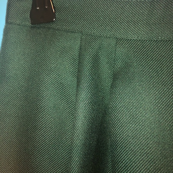 Vintage A-Line Pleated Green Business Skirt - Picture 4 of 8